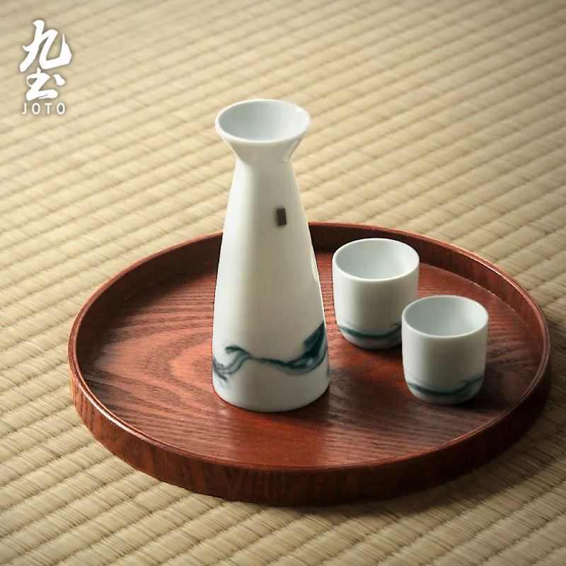 

JOTO Japanese Skeletonized Cherry Blossom Wooden Tea Tray Dinner Plate HPR0035