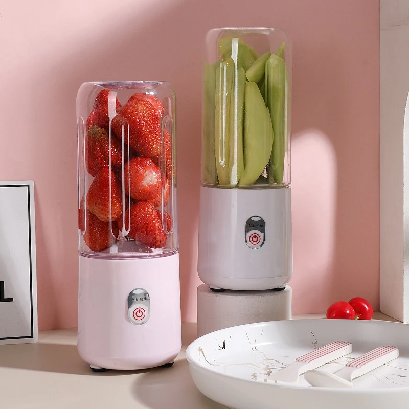 Home Mini tazza di succo Spremiagrumi portatile a 2 lame Piccola tazza di succo con ricarica USB automatica