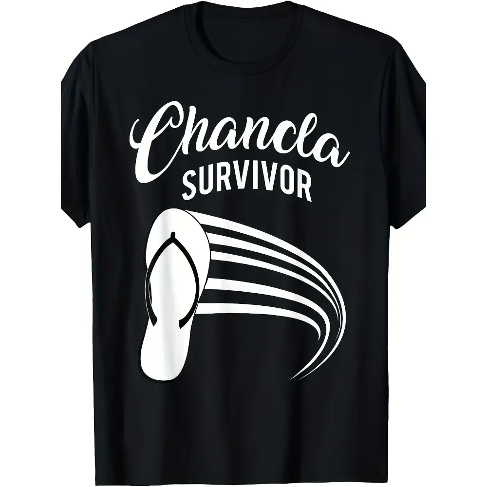 

Chancla Survivor Shirt Funny Sarcastic Vintage Latino Phrase T-Shirt - Unisex Adult 220gsm Heavyweight Tee with Chingona