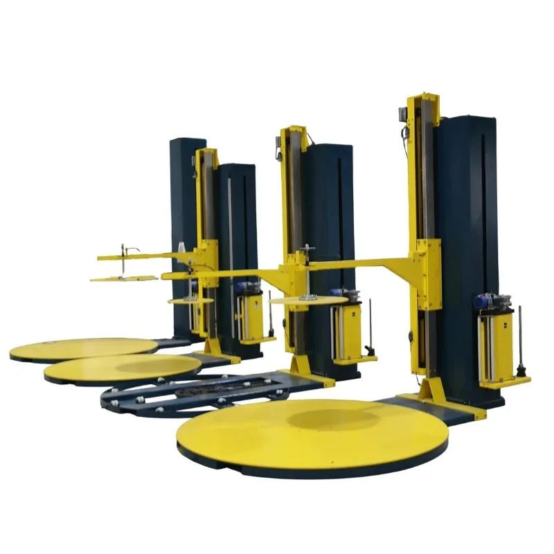 Fully Automatic Rotary Arm Pallet Wrap Machine with PLC Control for Warehouse Logistics Stretch Wrapping Efficiency