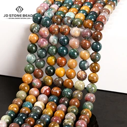 Natural Green Ocean Agate Beads Round Loose Spacer 4 6 8 10mm Pick Size For Jewelry Making Diy Necklace Bracelet Accessory 15