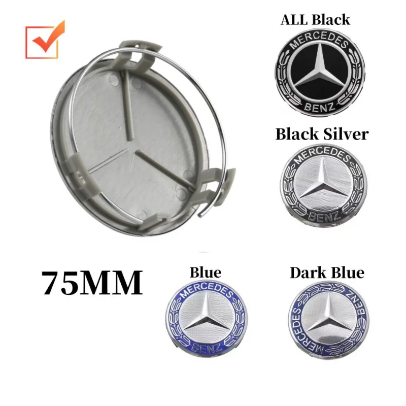 4Pcs 75mm Car Wheel Center Cap Hub Covers Badge Accessories for Mercedes benz AMG C E S GLE CLC Class W204 W203 W205 W124 W221