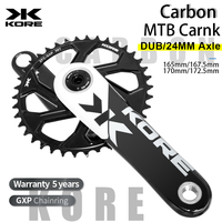 KORE Bicycle Cranks Mountain Bike Carbon Fiber Crank 165/170/172.5 Ultra-Light 480g High Strength T800 Carbon Fiber Mtb Crankset