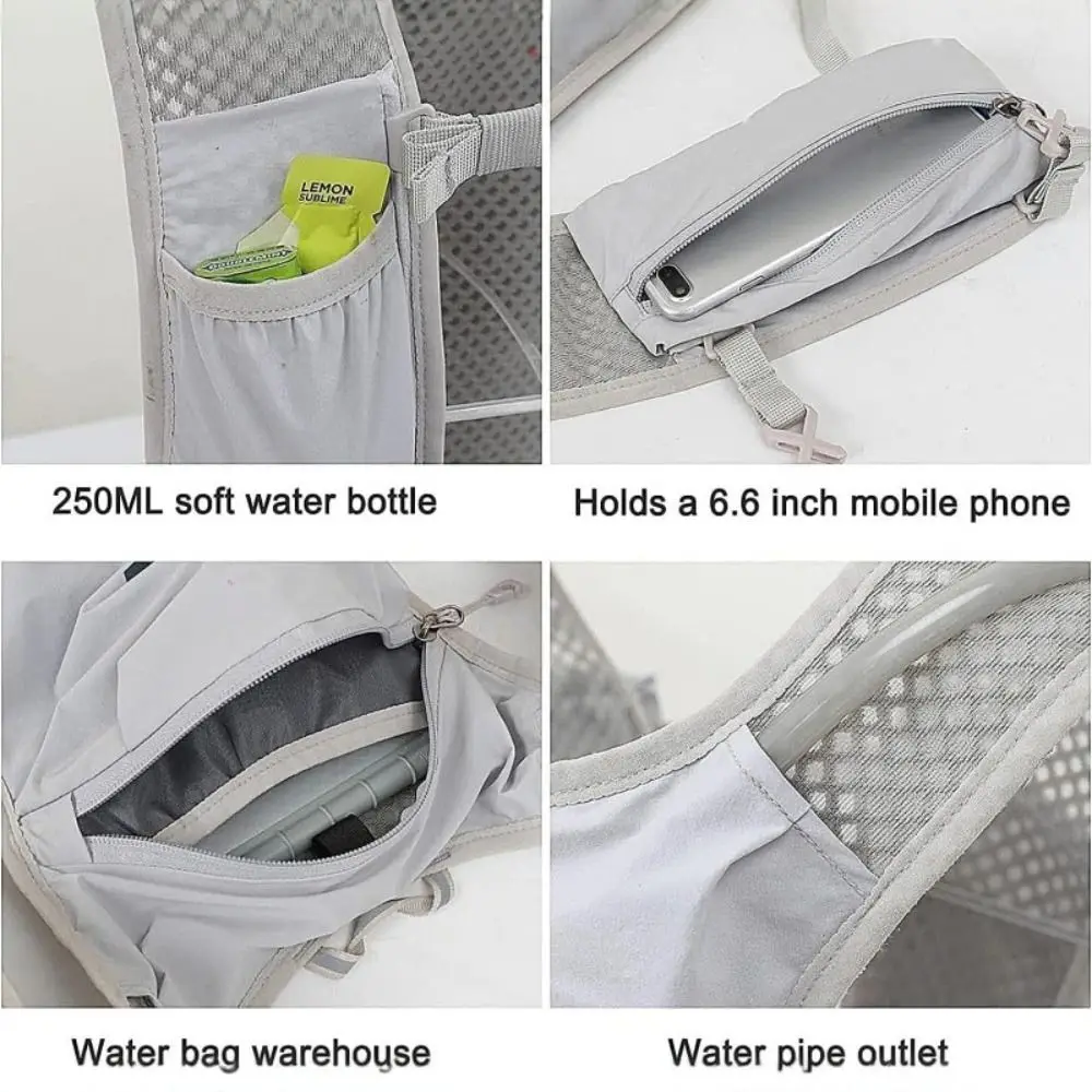 

Breathable Hydration Vest Ultra-light Multiple Pockets Running Backpack Adjustable Waterproof Water Pack Backpack Men and Women