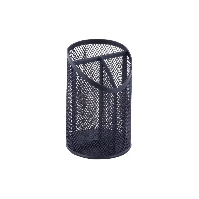 

Pen+Gear, Pencil Holder, Metal Inclined Mesh Pen Cup, Black, 3 Compartments