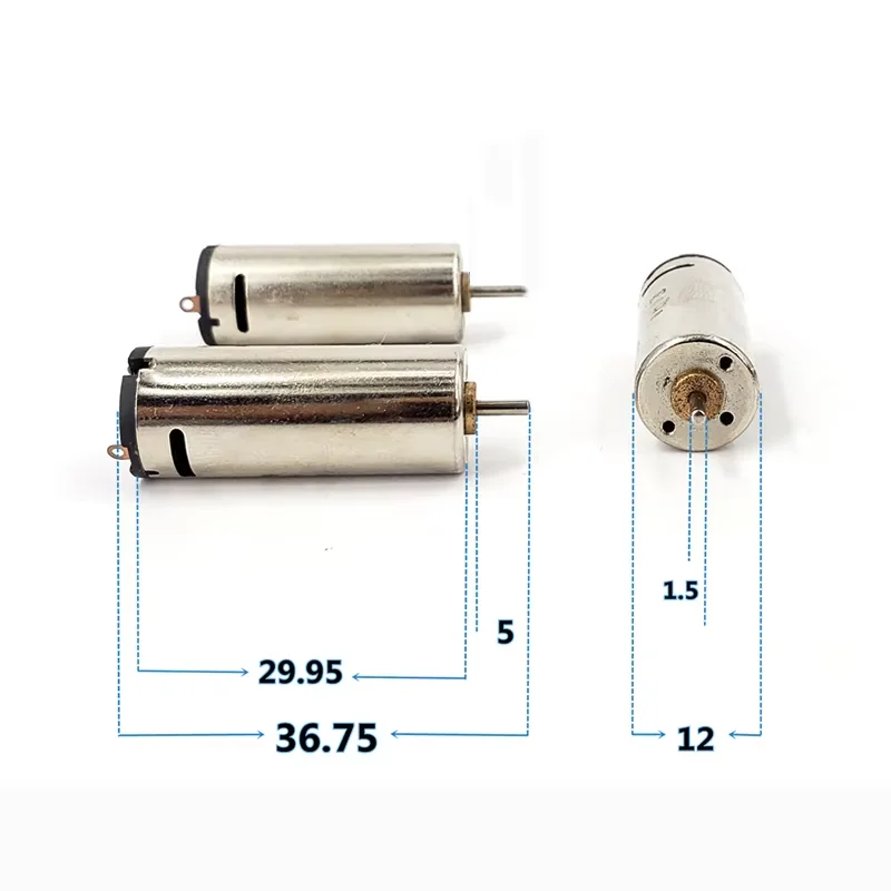 2PCS Mini N60 Round Cylinder Motor DC 1.5V-3V 11000RPM High Speed Micro Carbon Brush Electric Motor DIY Hobby Toys Model