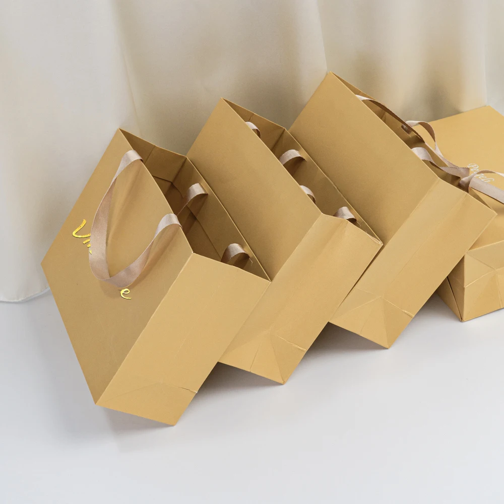 شعار مخصص البيج الذهب والمجوهرات مقبض حقيبة 28x10x20 سنتيمتر عيد الحب هدية التعبئة والتغليف المنظم التسوق السفر الحقائب المحمولة #4