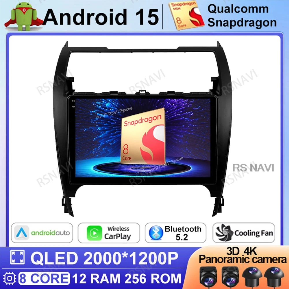 

Android 15 Car Radio For Toyota Camry US 2012-2017 Head Unit Multimedia DVD BT Qualcomm 4G LTE Navigation DSP Viedo Player GPS