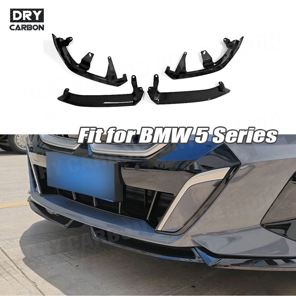 

ABS Car Decoration Front Bumper Splitter Lip Spoiler Chin Guard Body Kits for BMW 5 Series G60 G68 M Sport 2024+ Accessories