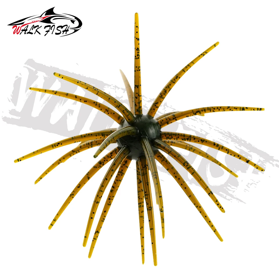 WALK FISH 3 Stück 110mm 9g Seeigel-Angelköder TPE Weichköder Silikonköder für Brassen, Seebarsch, Forelle, Mandarinfisch, Tilapia, Süßwasser – Detail 16
