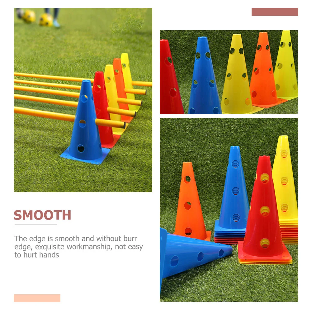 5 Pcs Football Logo Bucket Soccer Training Tool Sports Cone Cones Roller Skating Markers Useful Supplies Hollow for