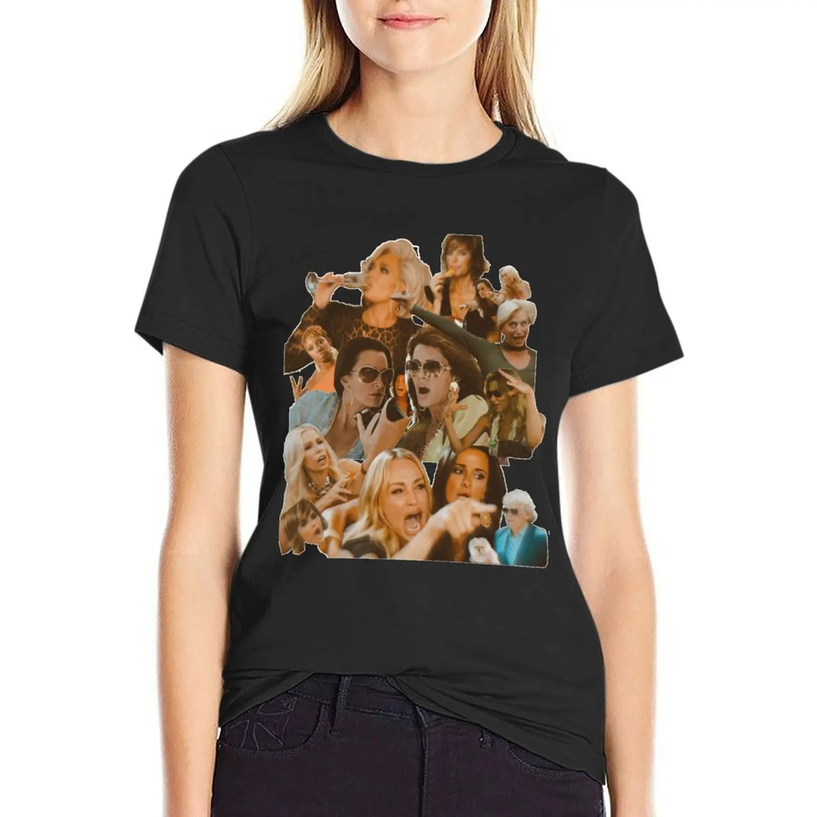 Camiseta de COLLAGE de amas de casa reales para mujer, ropa de anime, camiseta de manga corta, camisetas lindas para mujer