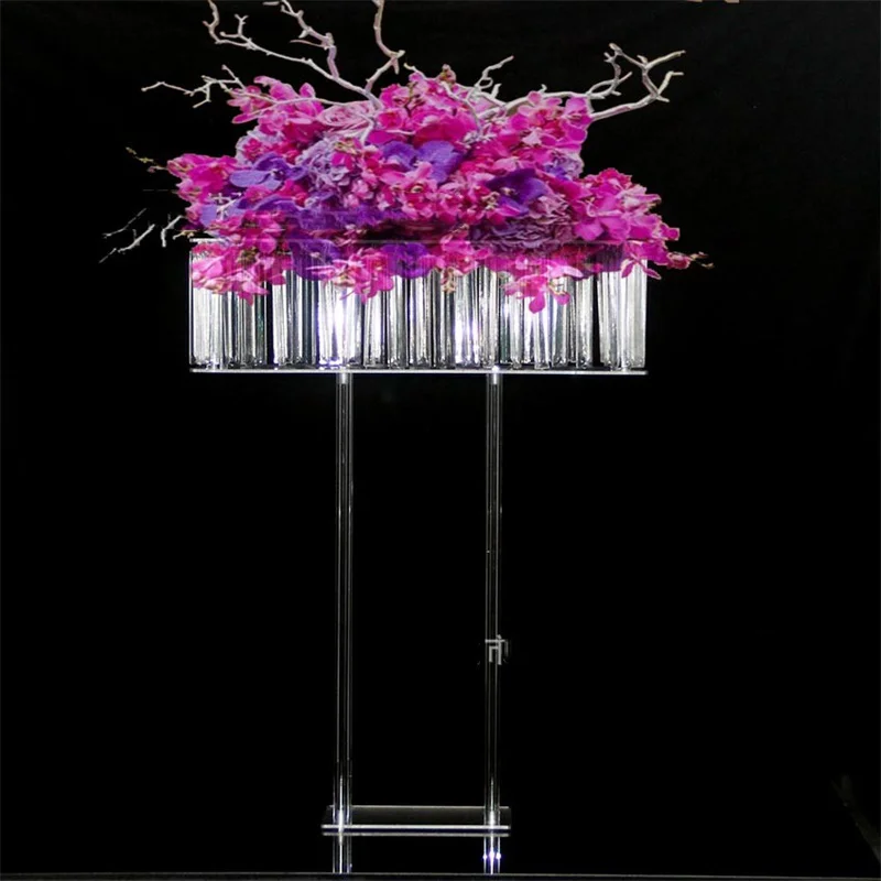 4Pcs Clear Flower Road Lead Wedding Table Centerpieces Event Party Stand Home Hotel Decoration