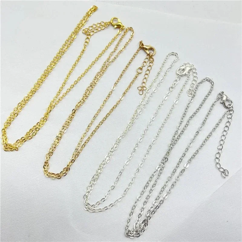 45+5cm Stainless steel Necklace Rope Gold Color Chain Lobster Clasp DIY Jewelry Accessories 100pcs/lot Wholesale