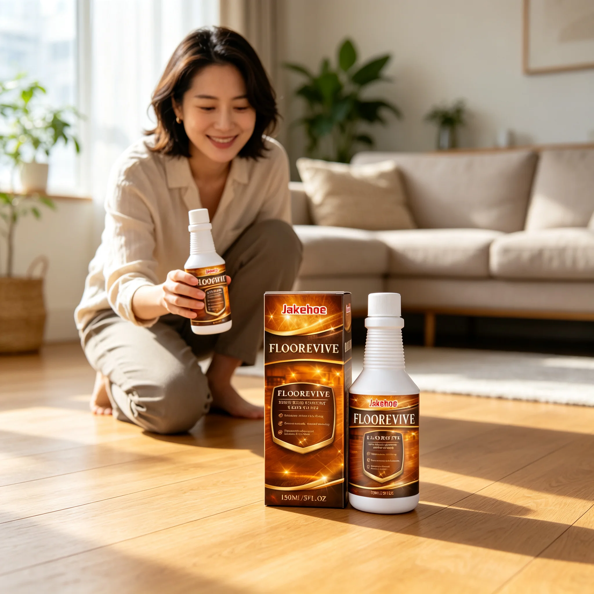 Jakehoe Multifunctional Floor Polish Fast Acting Scratch Repair Shine & Protect Floor Polish Household Wood Floor Restorer 150ml