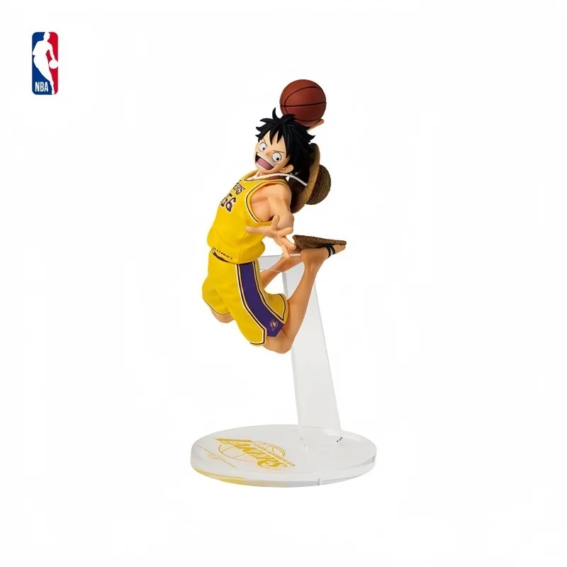 Original BANDAI ONE PIECE X NBA Super Star Series Los Angeles Lakers Monkey D. Luffy Anime Figure Collectible Desktop Ornament - view 2