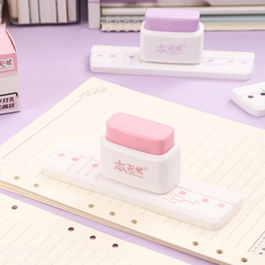 

1pc three-hole punch, binder clip book authoring tool, suitable for A4, A5, B5 and all kinds of paper manual punching tool