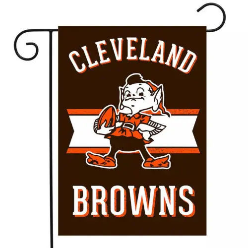 Retro Cleveland Browns Garden Flag NFL Double-Sided 12