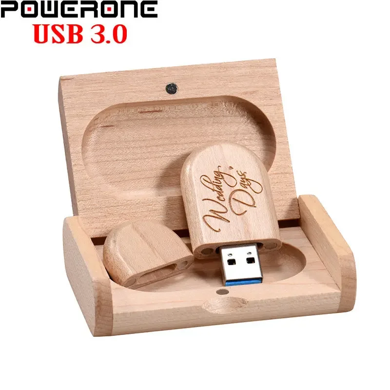 Free Custom Logo USB 3.0 Flash Drives 128GB Wedding Gift Memory Stick 64GB Wood with Box Pen Drive 32GB High Speed Pendrive 16GB