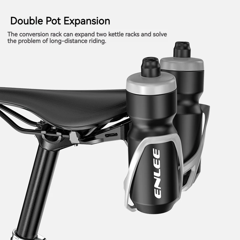 ENLEE Bicycle Bottle Cage MTB Road Bike Handlebar Water Bottle Holder Seat Post Mount Conversion Seat Adapter Mount Adjustable