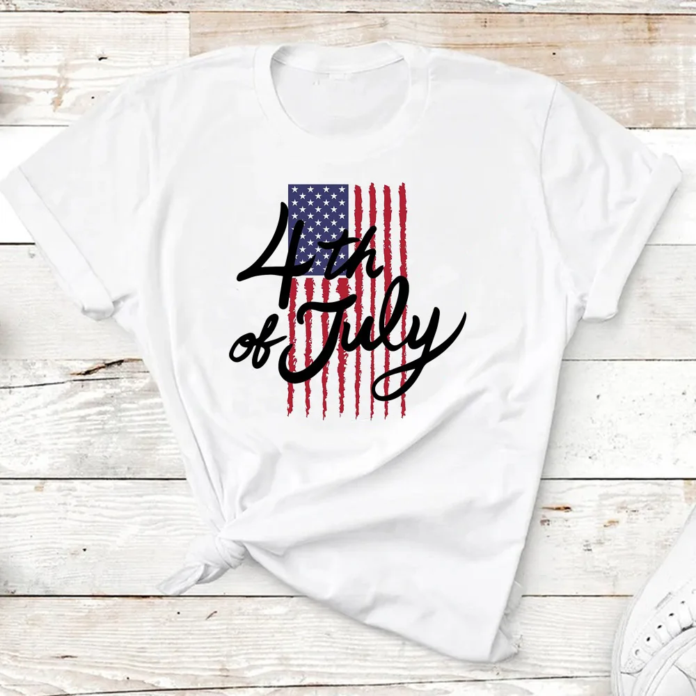 

4th of July Tee women anime graphic Japanese Tee girl funny comic clothing