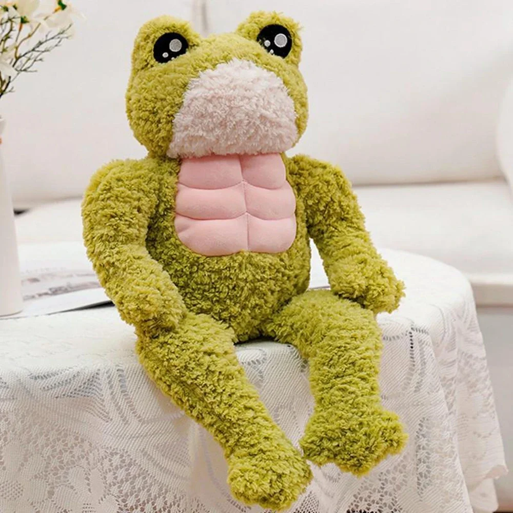 Muñeco de felpa de pato de rana feo, muñeco de Fitness de 35CM, 6 paquetes de Abs Satchel para novio y novia, regalo de cumpleaños y Navidad