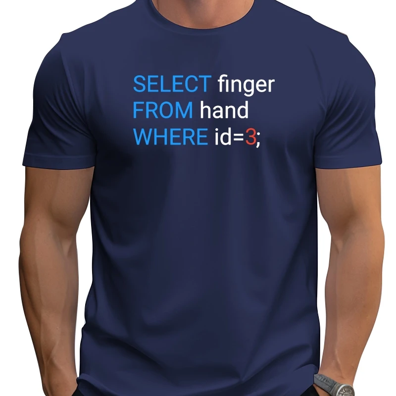 

Футболка Select Finger From Hand Where Id = 3, изготовленная на заказ футболка унисекс с цифровой печатью для взрослых и подростков, модная забавная новая футболка Xs-5Xl