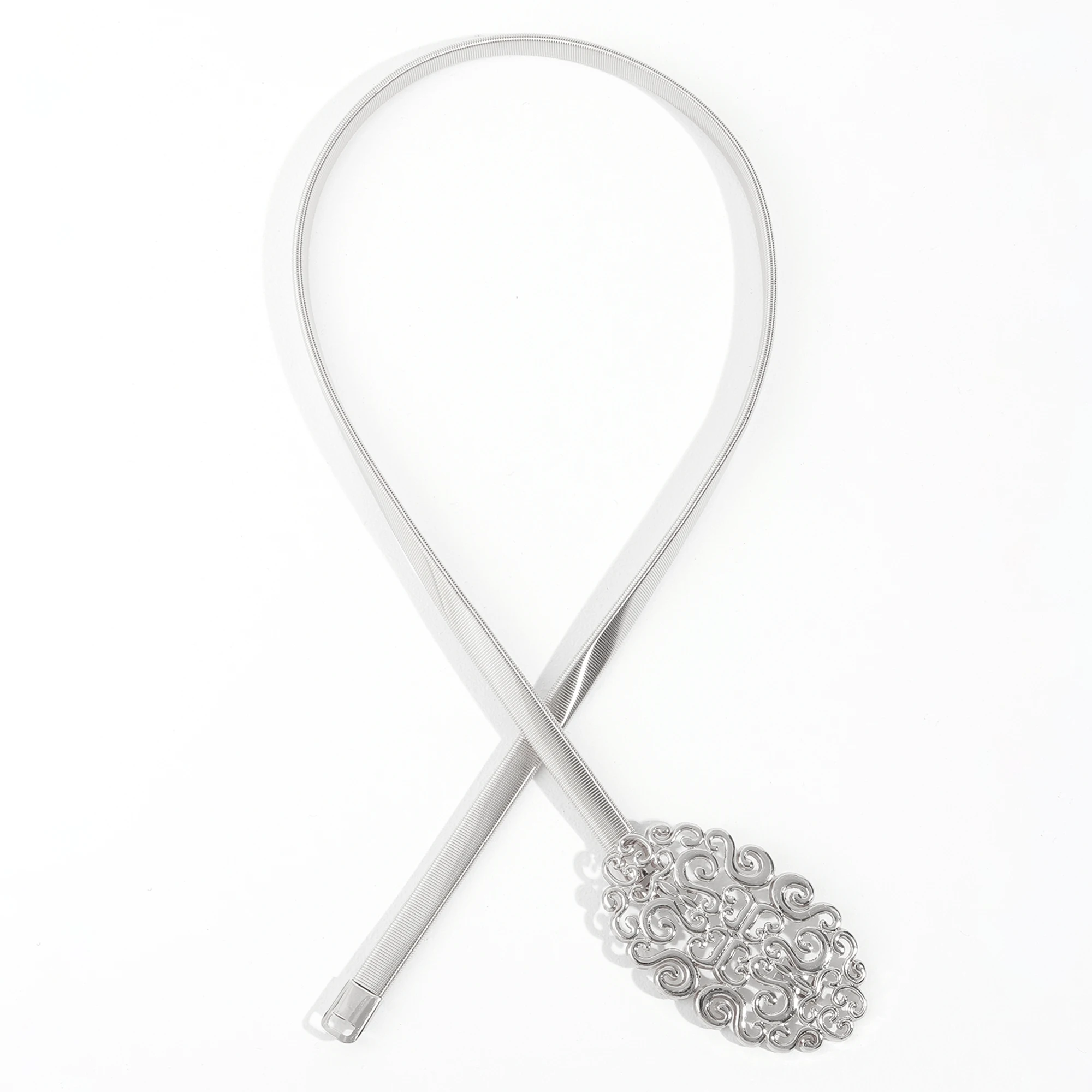 Cinto elástico elástico elástico para mulheres com vestido, corrente decorativa, padrão doce, fivela, nova moda, 1 roupa