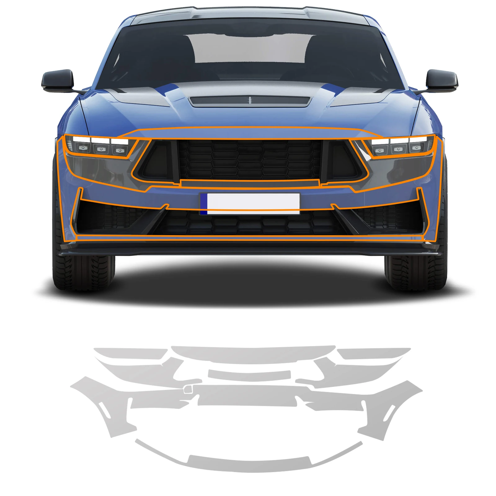 For Ford Mustang Dark Horse GT 2024-2026 Invisible Car Wrap TPU Film Protective Layer Scratch Resistant Car Parts Accessories view 2