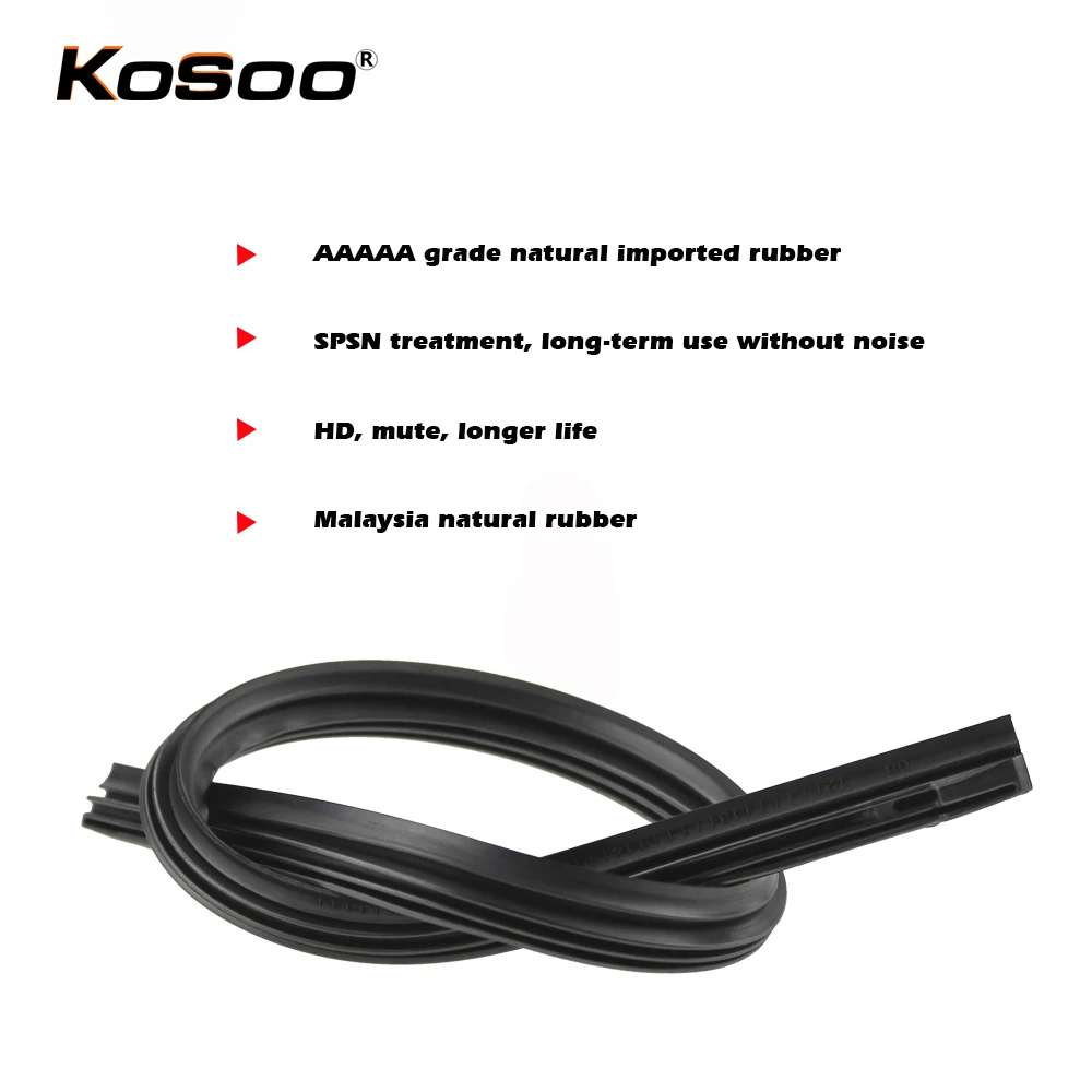 KOSOO 2PCS Car Wiper Blade Windscreen Natural Rubber Replacement Strip 8MM 14\