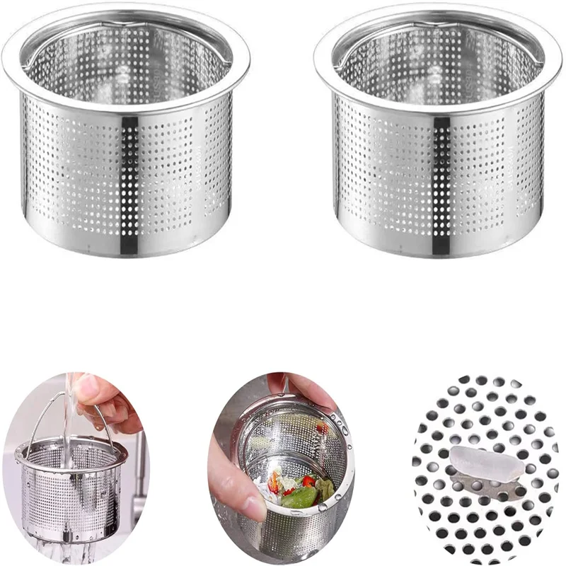 304 Stainless Steel Round Floor Drain Kitchen Sink Filter Sewer Drain Hair Colanders Strainers Filter Bathroom Sink 2/4/4.7cm