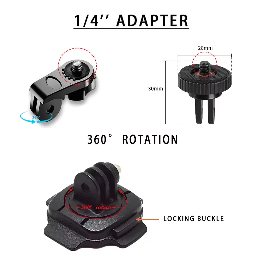 6in1 Action Camera Motorhelm Mount Kits Voor Gopro Hero 12 11 10 Yi Insta360 Dji Osmo Pocket 3 Adapter Mount Accessoires