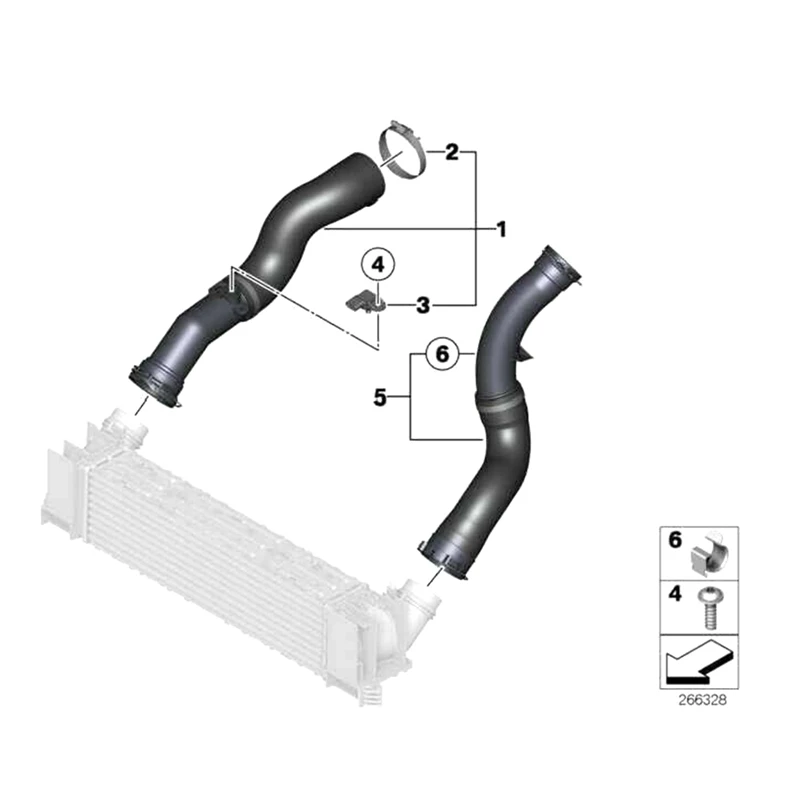 1 Piece Replacement Parts For BMW F30N 116I 320Ed F31 316I F35 316 Intercooler Pipe Turbo Hose 759758 13717597588