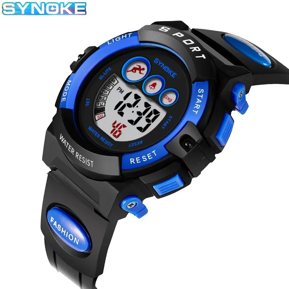 SYNOKE Student Sport Watches For Kids Colorful Electronic Watches 50M Waterproof Clock Children Digital Watch For Boys Girls