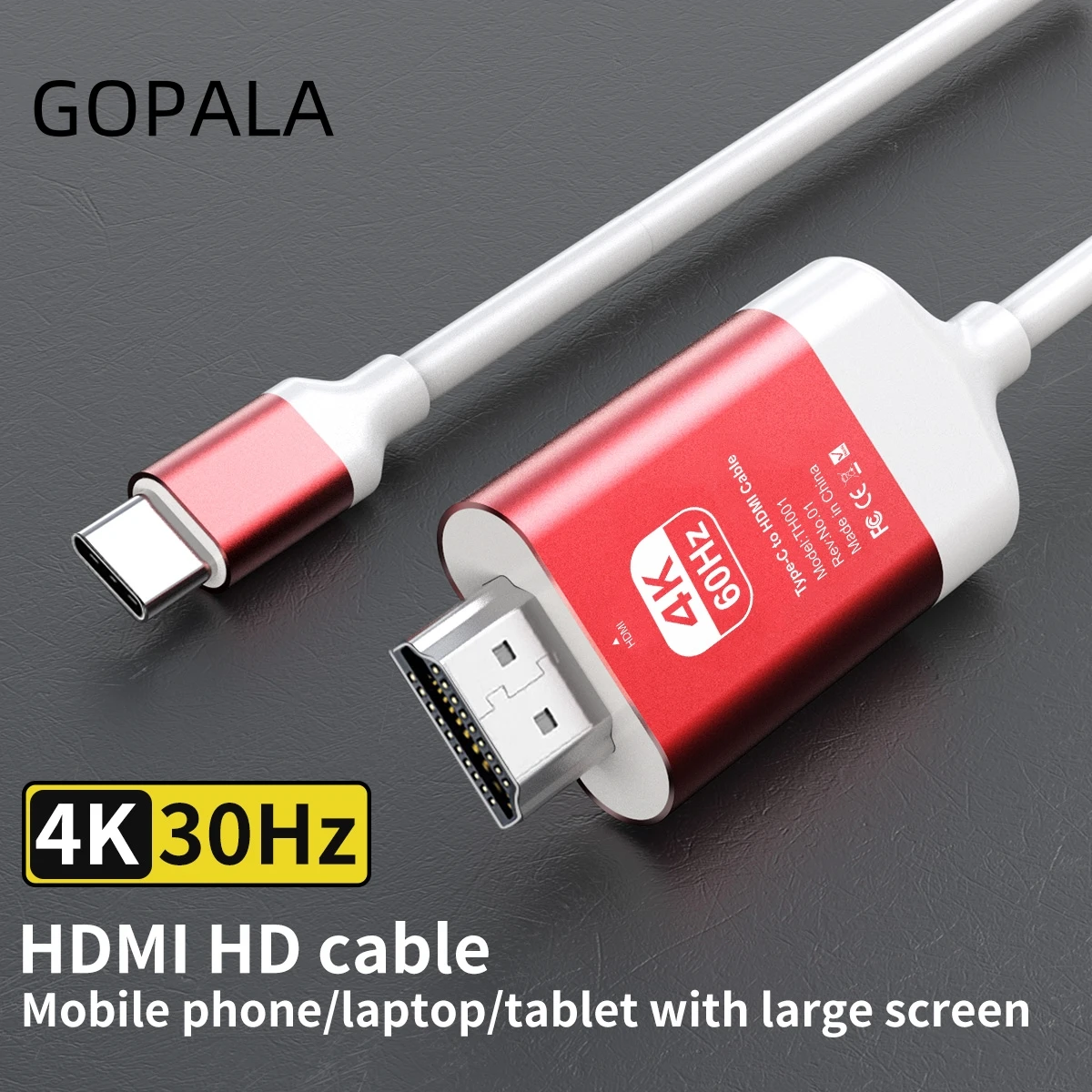 Gopala USB C to HDMI Male Cable 6.6ft (4K@30Hz) USB Type C to HDMI Cable for MacBook Pro MacBook Air/iPad Pro 2019/2018