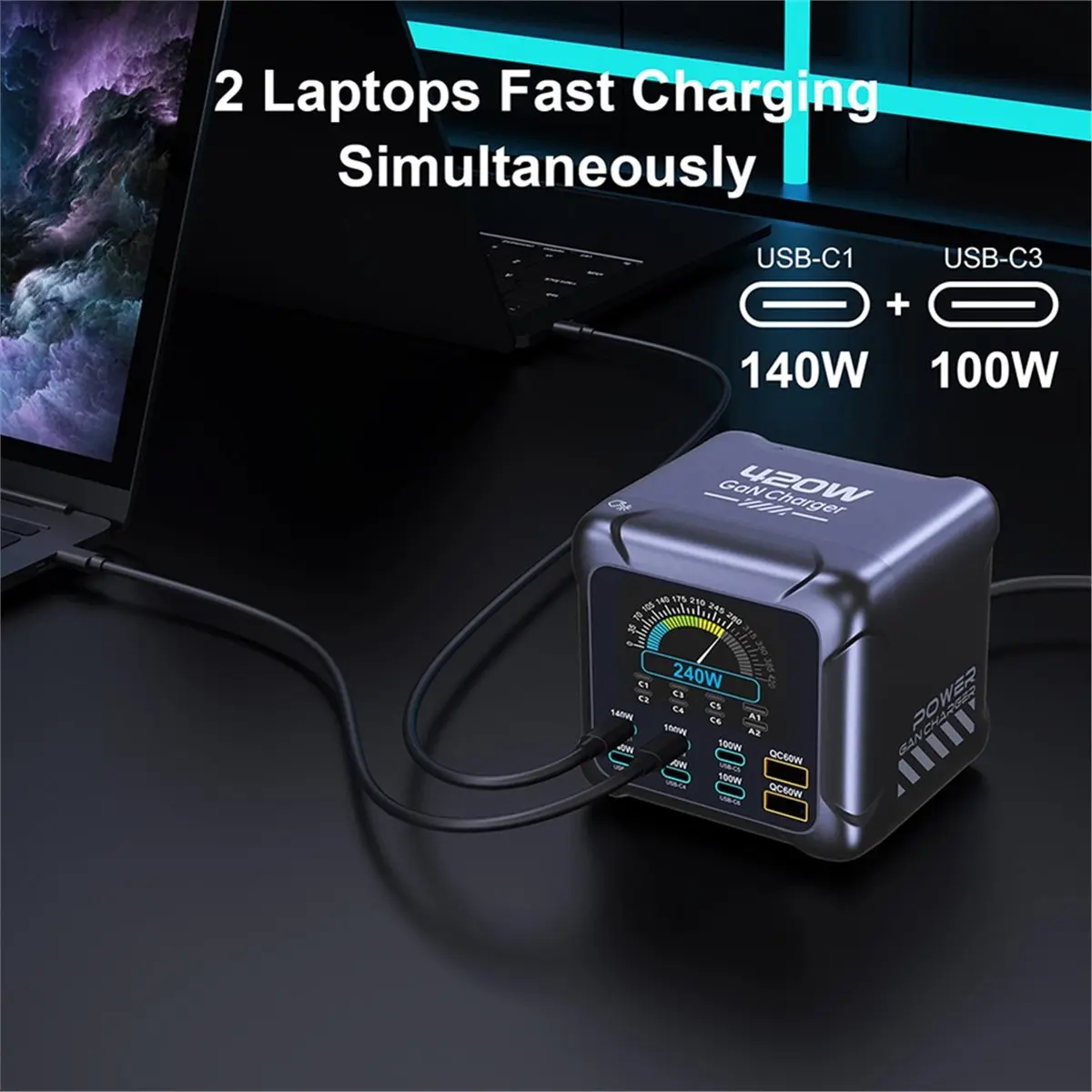 a65i]-chargeur-gan-420w-pd31-140w-usb-type-c-avec-affichage-numerique-station-de-charge-rapide-chargeur-rapide-prise-us