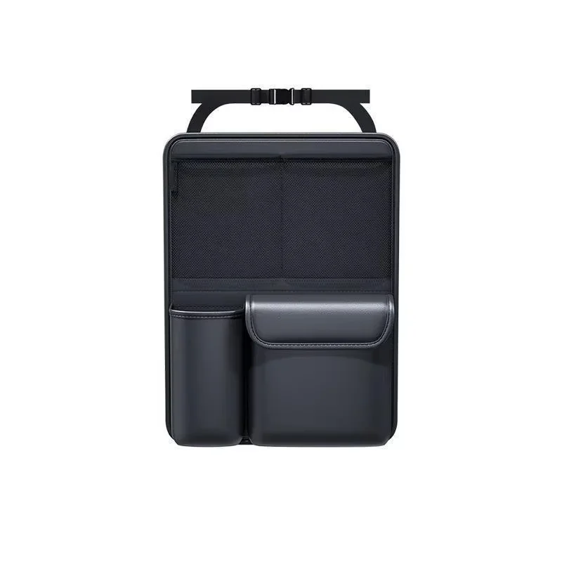 Premium Leather Car Seat Back Storage Bag with Adjustable Strap Multi-Pocket Auto Interior Organizer for Vehicles - view 6