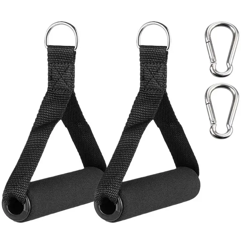 D-Ring Metal Gym Handles Grip Workout Heavy Duty Cable Machine Handle with Hook