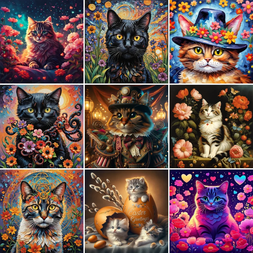 

Картины по номерам с животными, кошками, 40x50, искусство и ремесла для взрослых, украшение для дома, подарок для ребенка, бесплатная доставка, новинка 2023