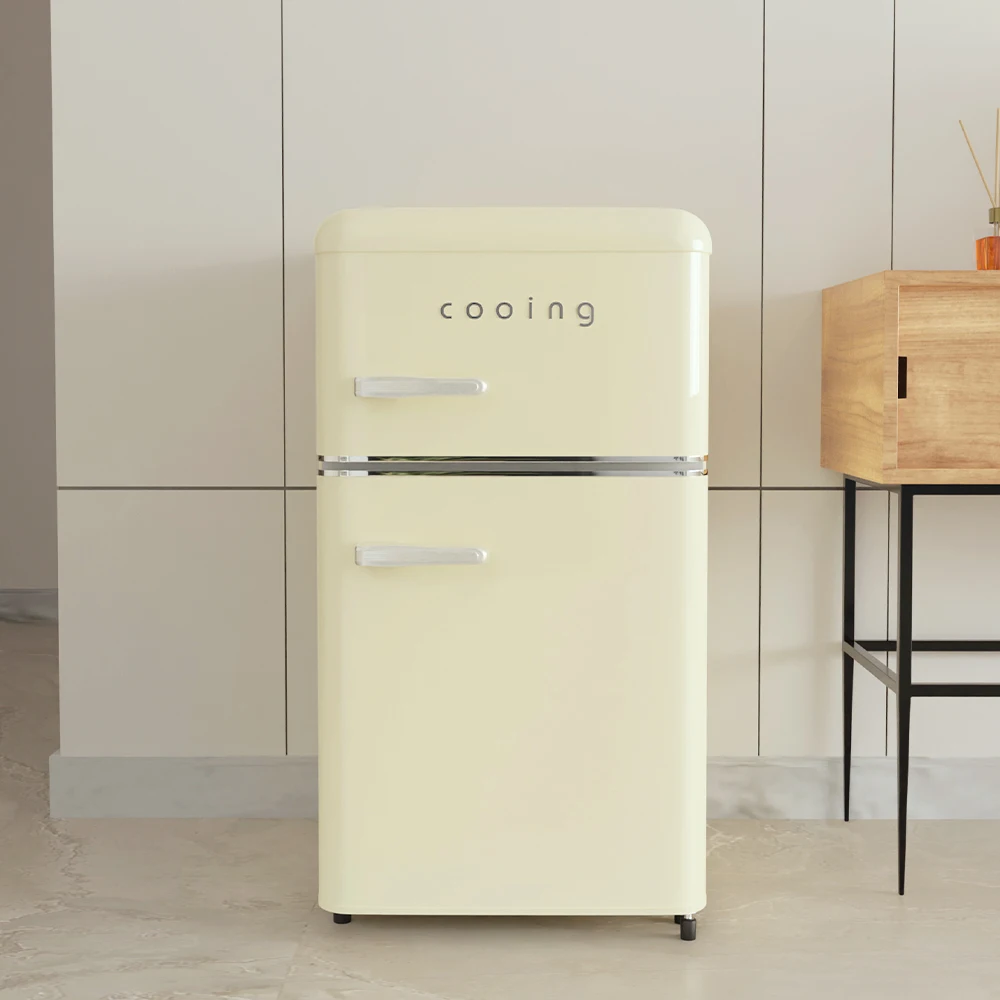 Couing Retro Mini Fridge REF-D85 2-door Small One-room Office Honour