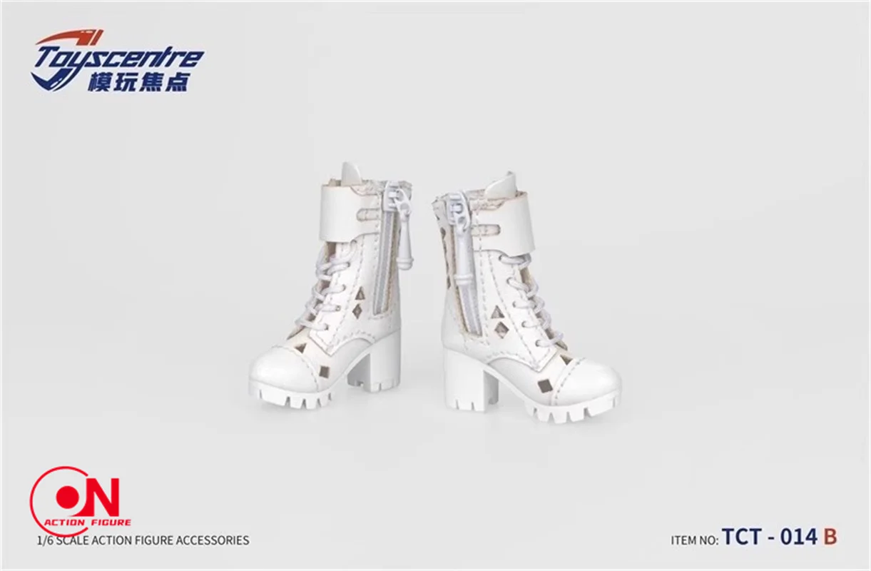 1/6 스케일 TCT-014 여성 군인 부츠 하이 탑 지퍼 신발 12 "액션 피규어 바디 용 중공 부츠