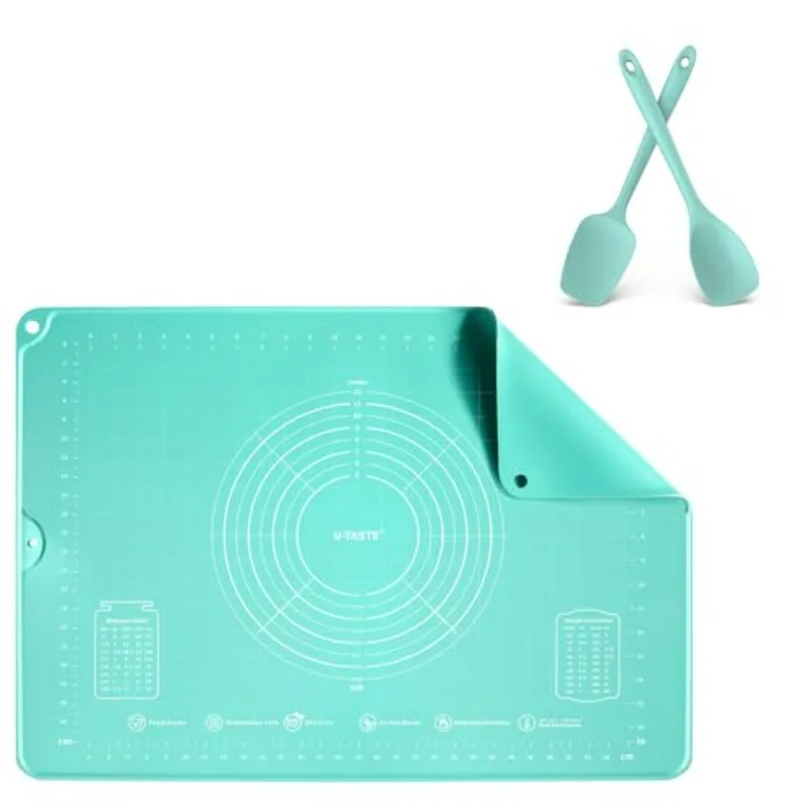 

UTaste 28x20 большой пищевой жидкий силиконовый коврик для кондитерских изделий и термостойкость 600F силиконовая гибкая ложка для выпечки лопаточка для приготовления пищи S