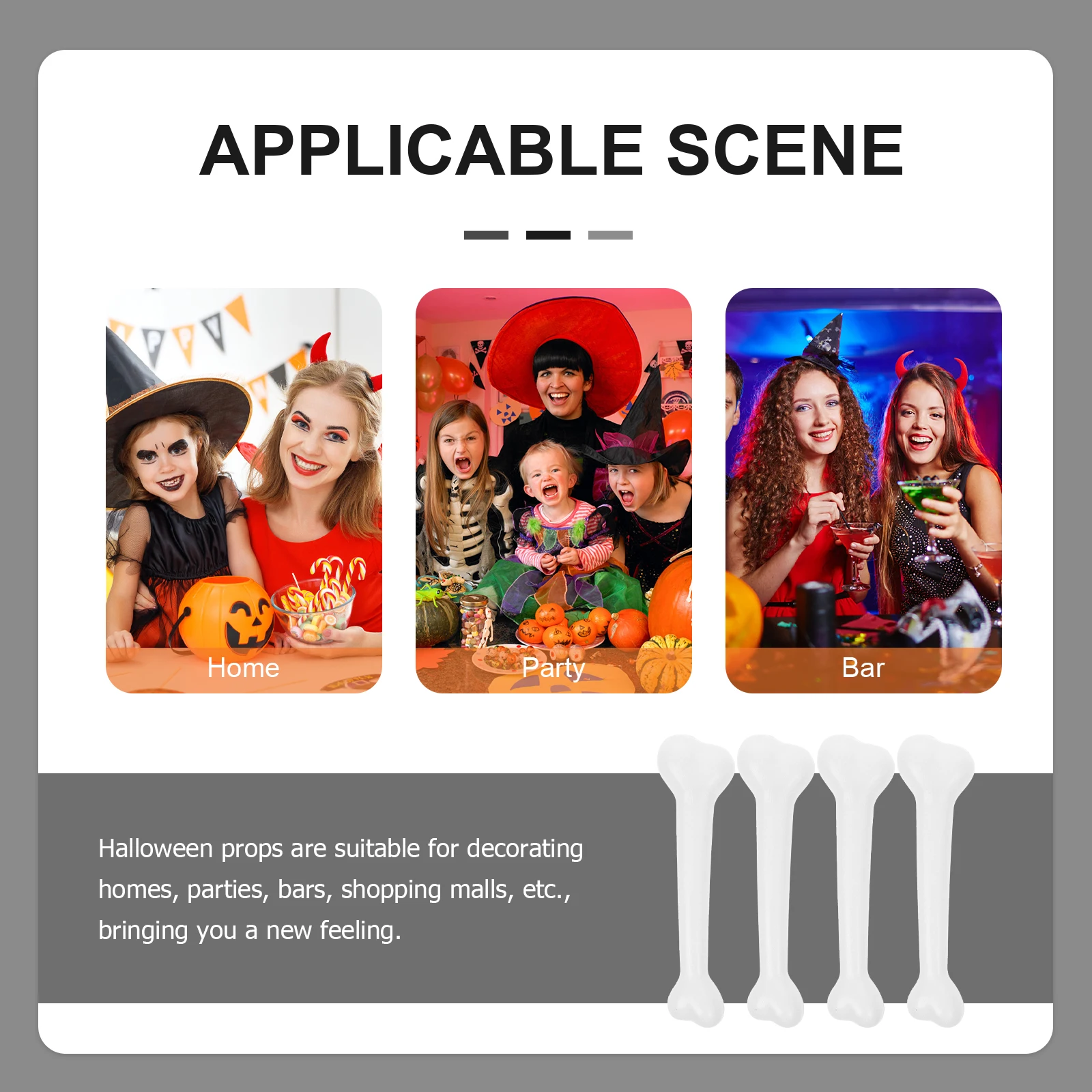 

4 PCS Simulated Props Halloween Skeletons Bones Toys Body Part Mini Decoration