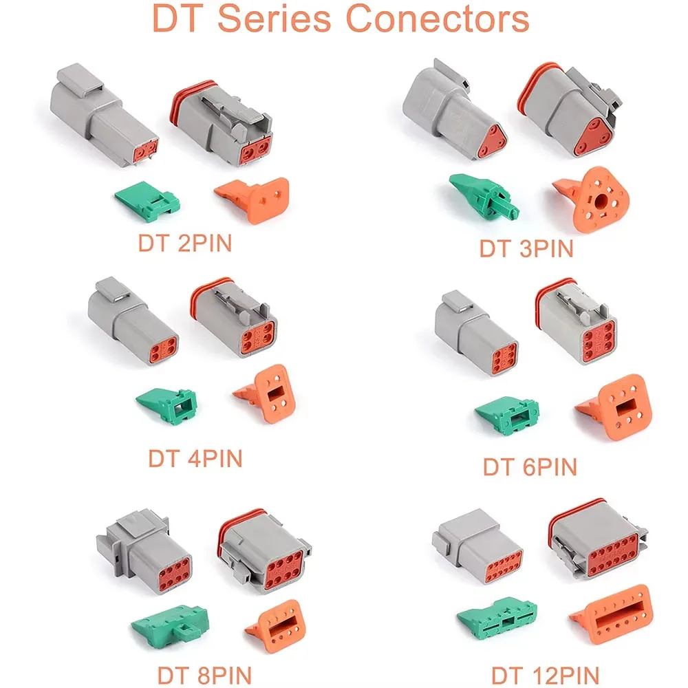 94PCS Electrical Wire Connector Plug,6 Set 2 3 4 6 8 12 Pin Deutsch DT Connector Kit,Waterproof Automotive Electrical Connectors