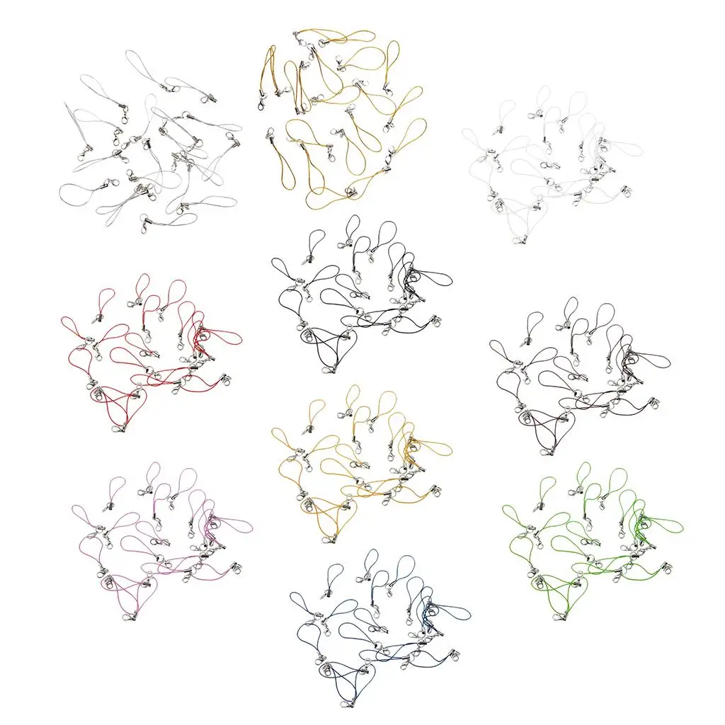 20 peças cordão de telefone chaveiro amuletos pendurados corda de poliéster