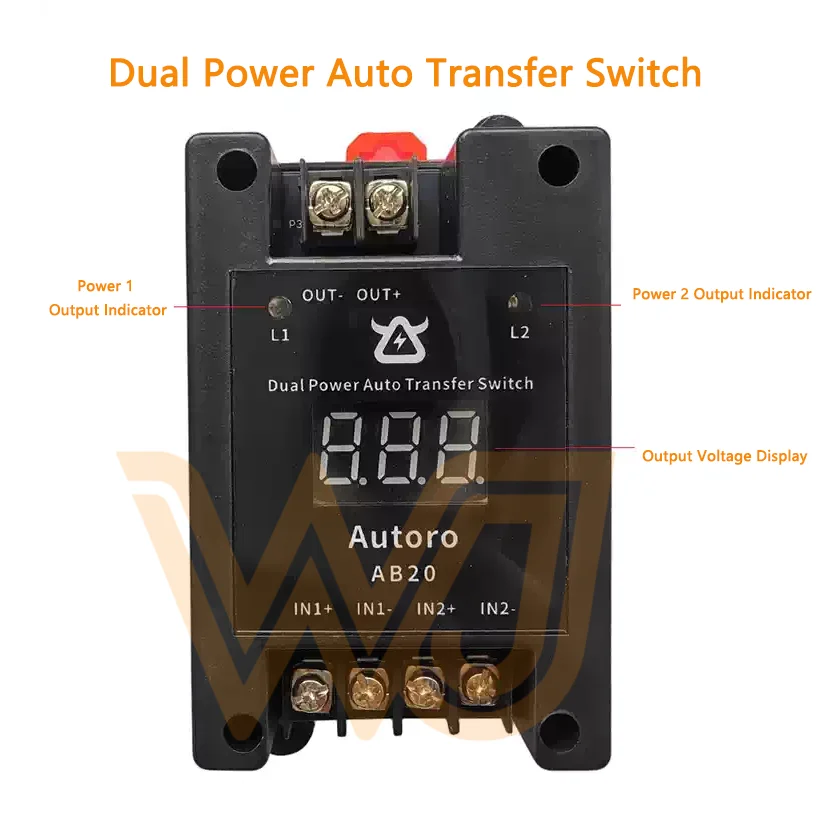 5-60V High Current UPS Uninterruptible Power Supply Module, Dual Power Automatic Switch & Dual Battery Parallel Capacity Expande
