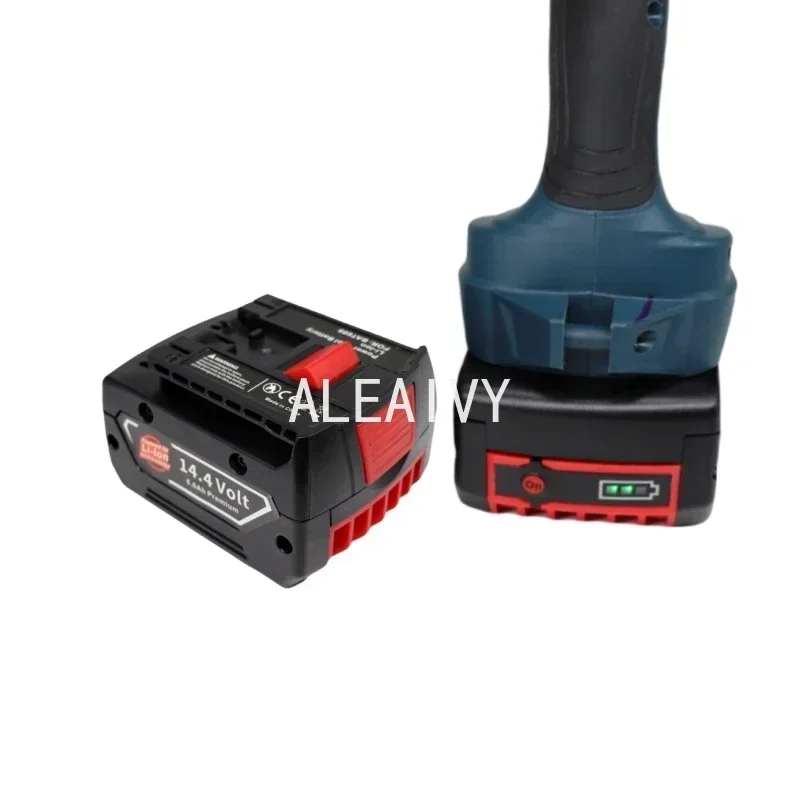 Pacco batteria al litio ricaricabile da 14,4 V 6000 mAh, adatto per avvitatori a batteria Bosch BAT607, BAT607G, BAT614, BAT614G