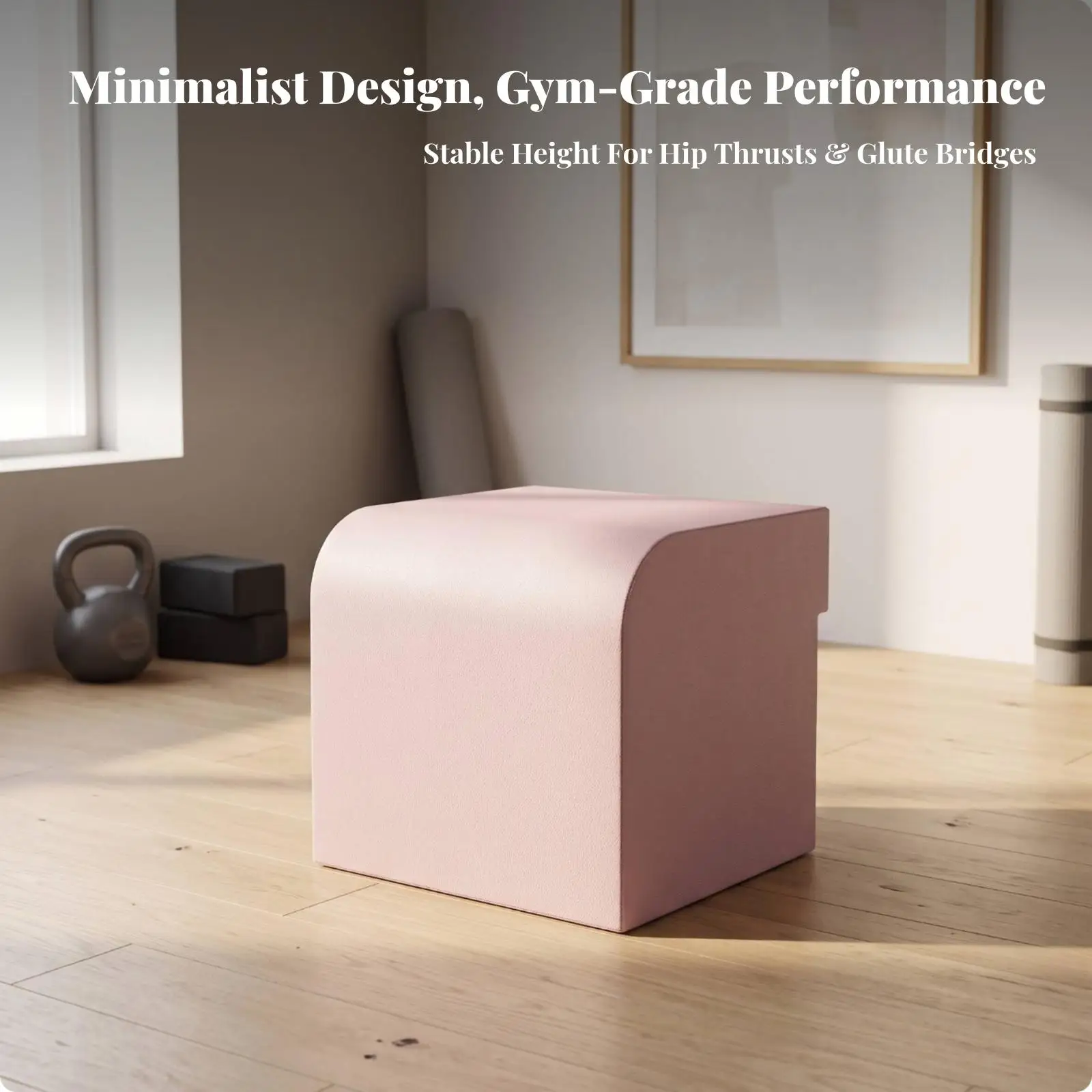 Portable Glute Press Box with Padded Top | Textured Anti-Slip Base, Convenient Side Handhold, for Home Gym