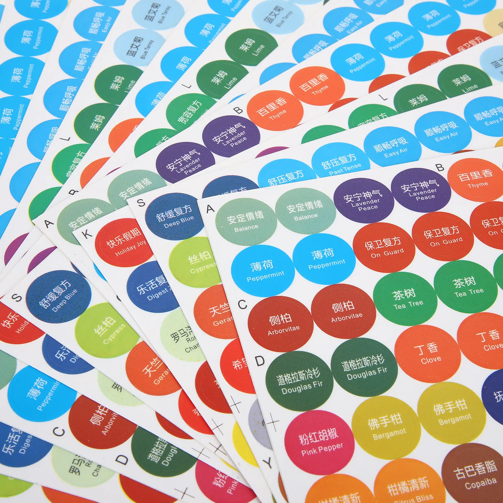 4Sets Essential Oil Bottle Cap Label Stickers Extra Sticky Stain Resistant Markers for Bottles Rollers Aromatherapy Use view 4