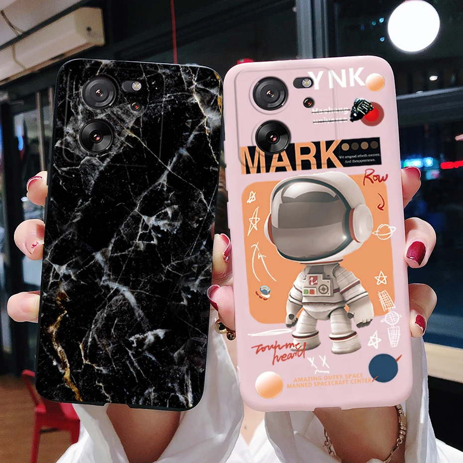 For Xiaomi 13T Pro Case Fashion Marble Astronaut Silicone Phone Cases For Xiaomi Mi 13T Mi13T 13 T Pro 5G Protection Back Cover